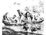 The miraculous drought of fishes (Engraving based on a picture by Raphael)